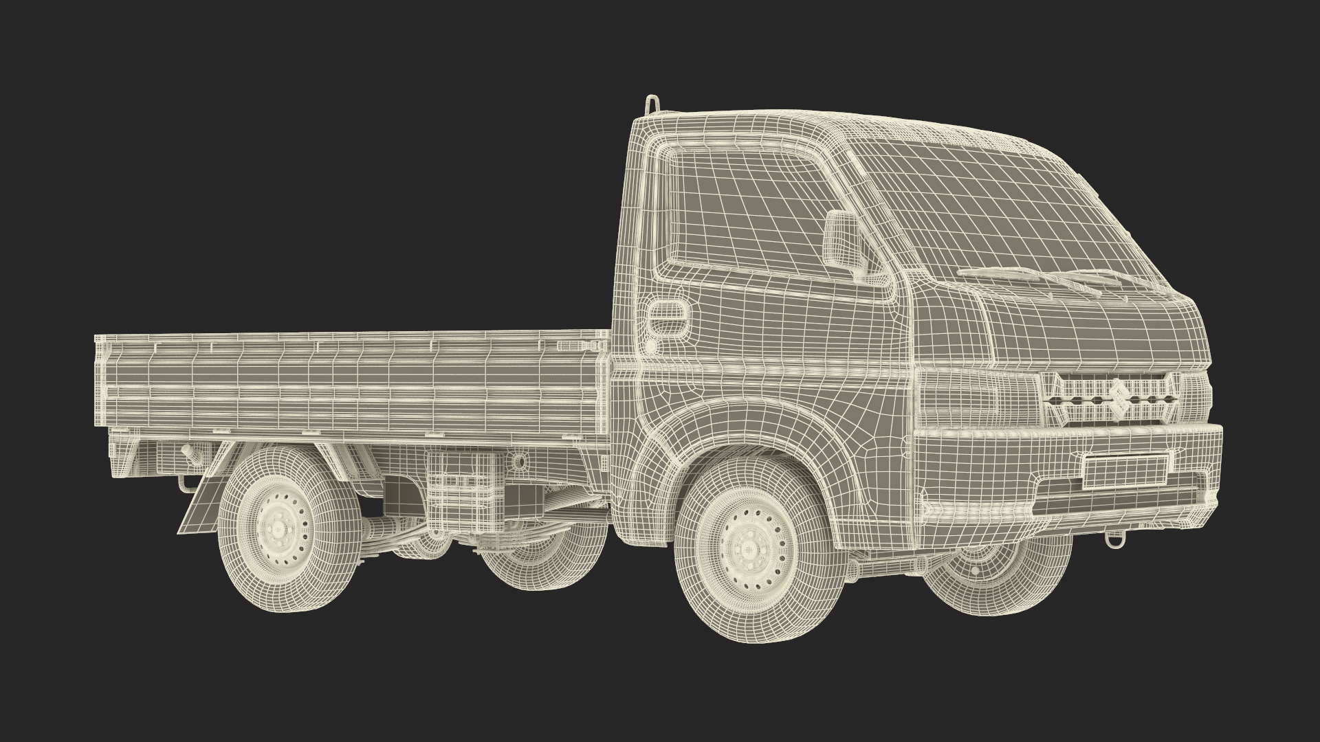 3D Truck Suzuki Carry Red Simplified model