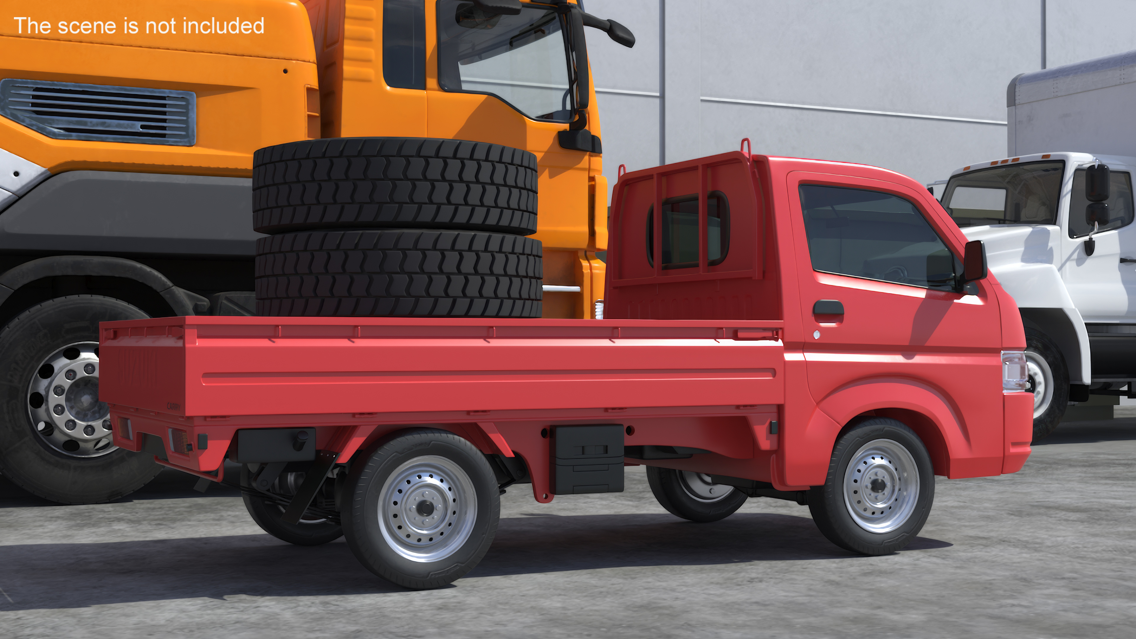 3D Truck Suzuki Carry Red Simplified model