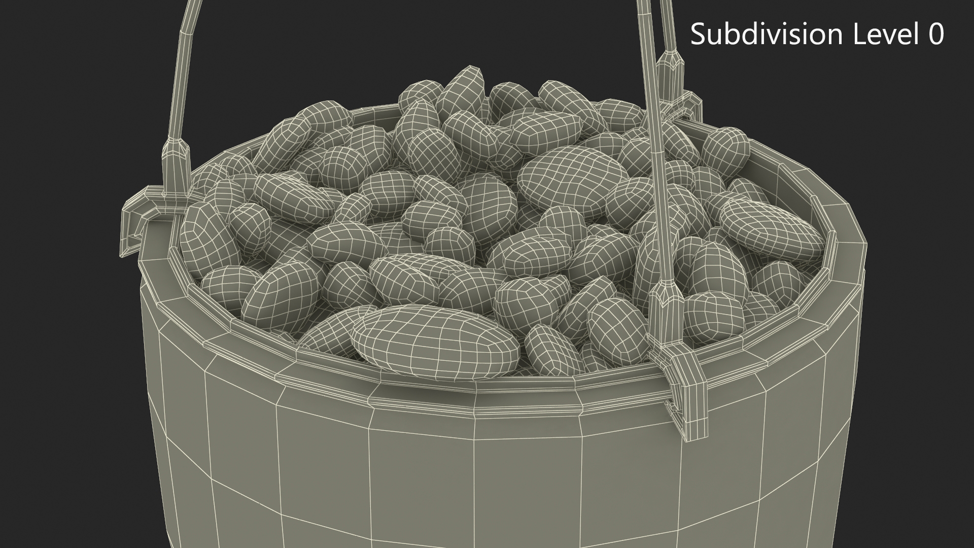3D Hanging Planter with Pebbles model