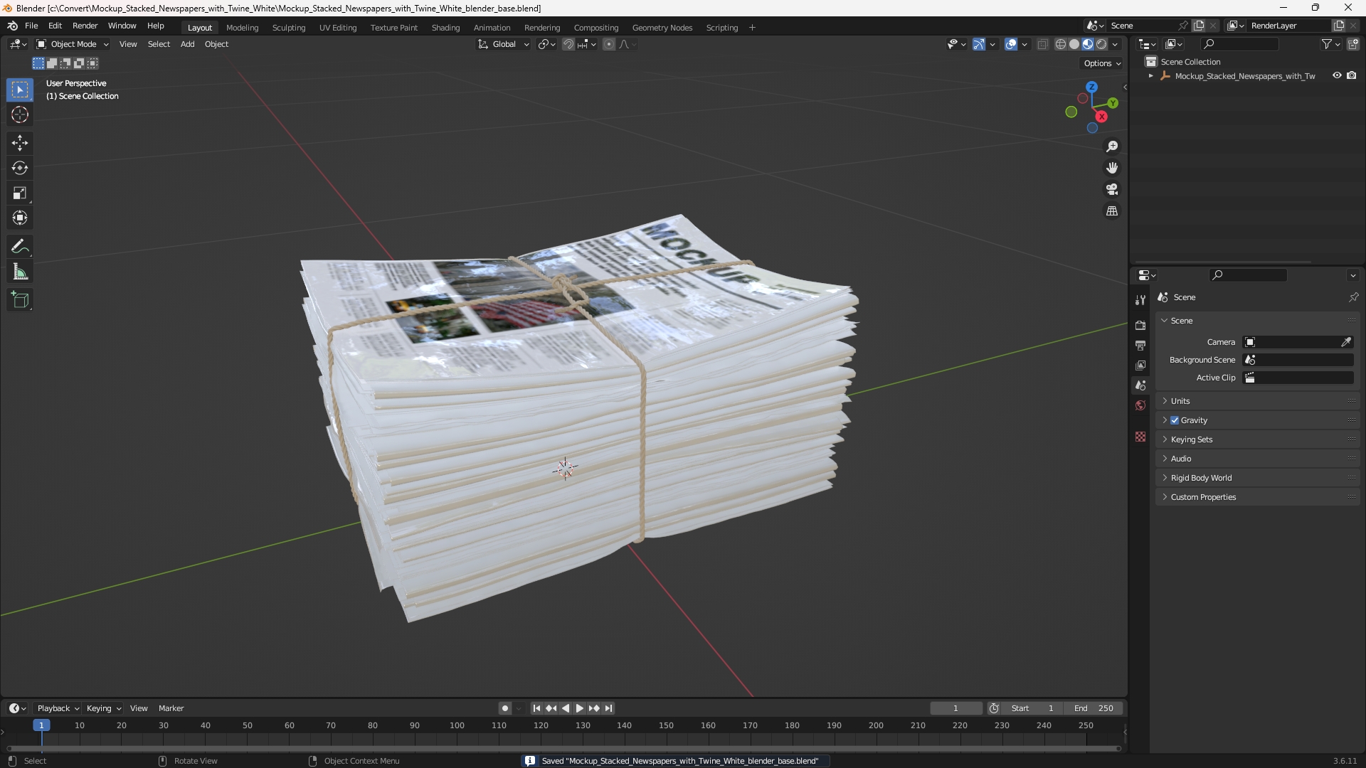 Mockup Stacked Newspapers with Twine White - view 10