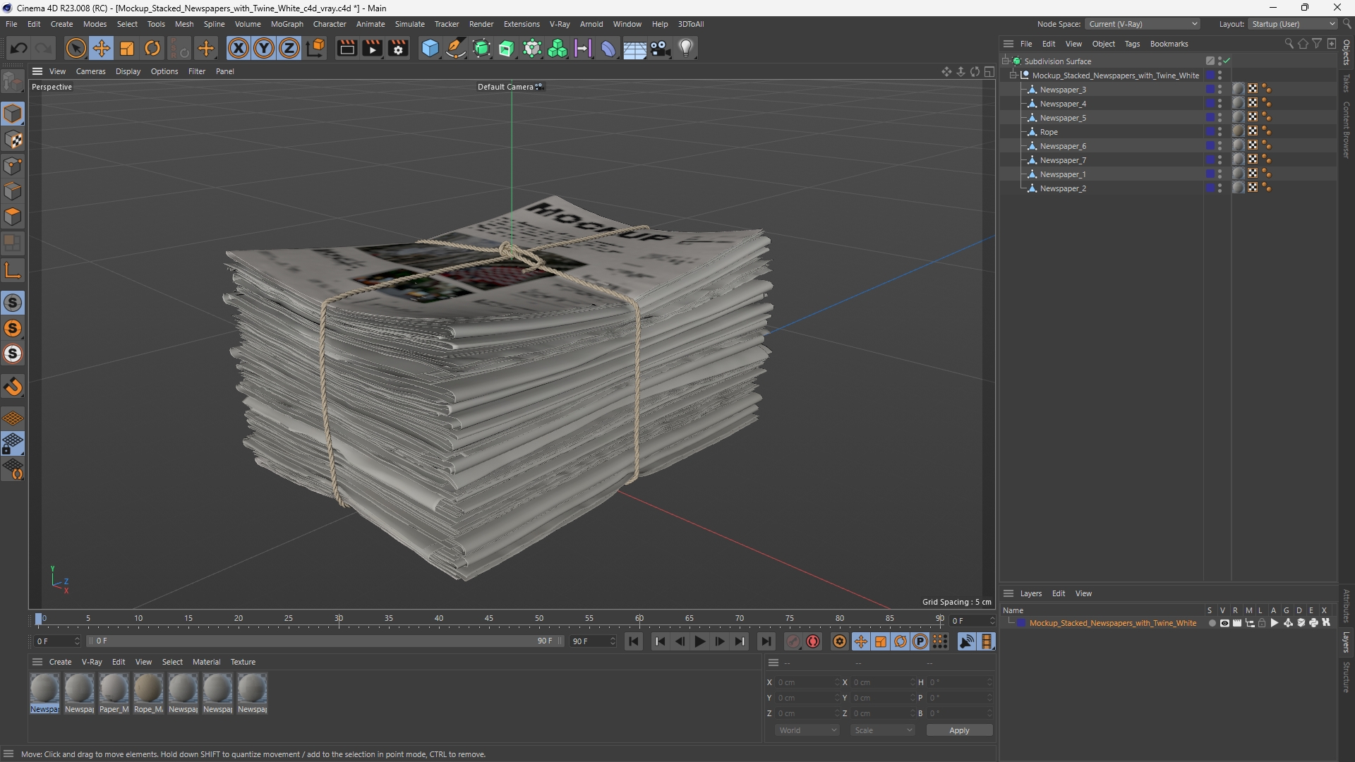 Mockup Stacked Newspapers with Twine White - view 12