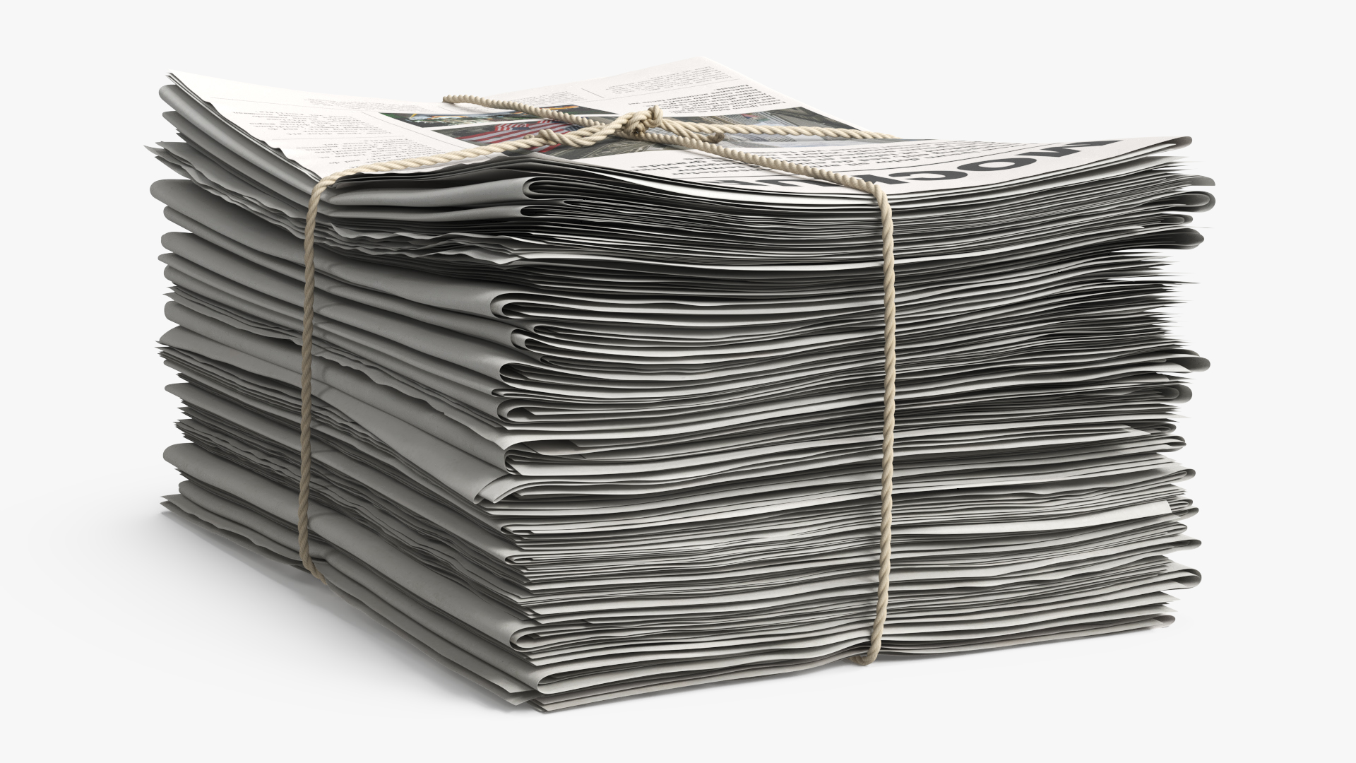 Mockup Stacked Newspapers with Twine White - view 2