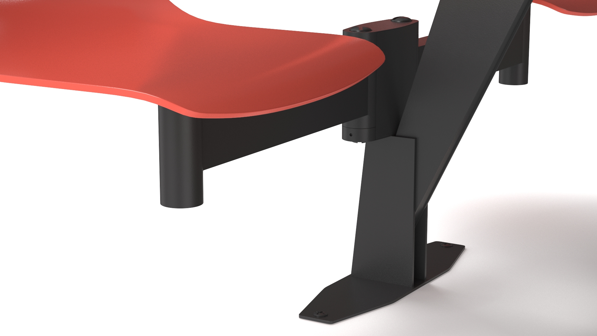 3D Bowling Table with Red Chairs and Monitor