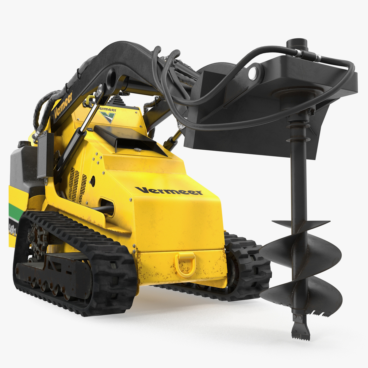 Mini Skid Steer Vermeer with Auger Drill 3D Model, view 3