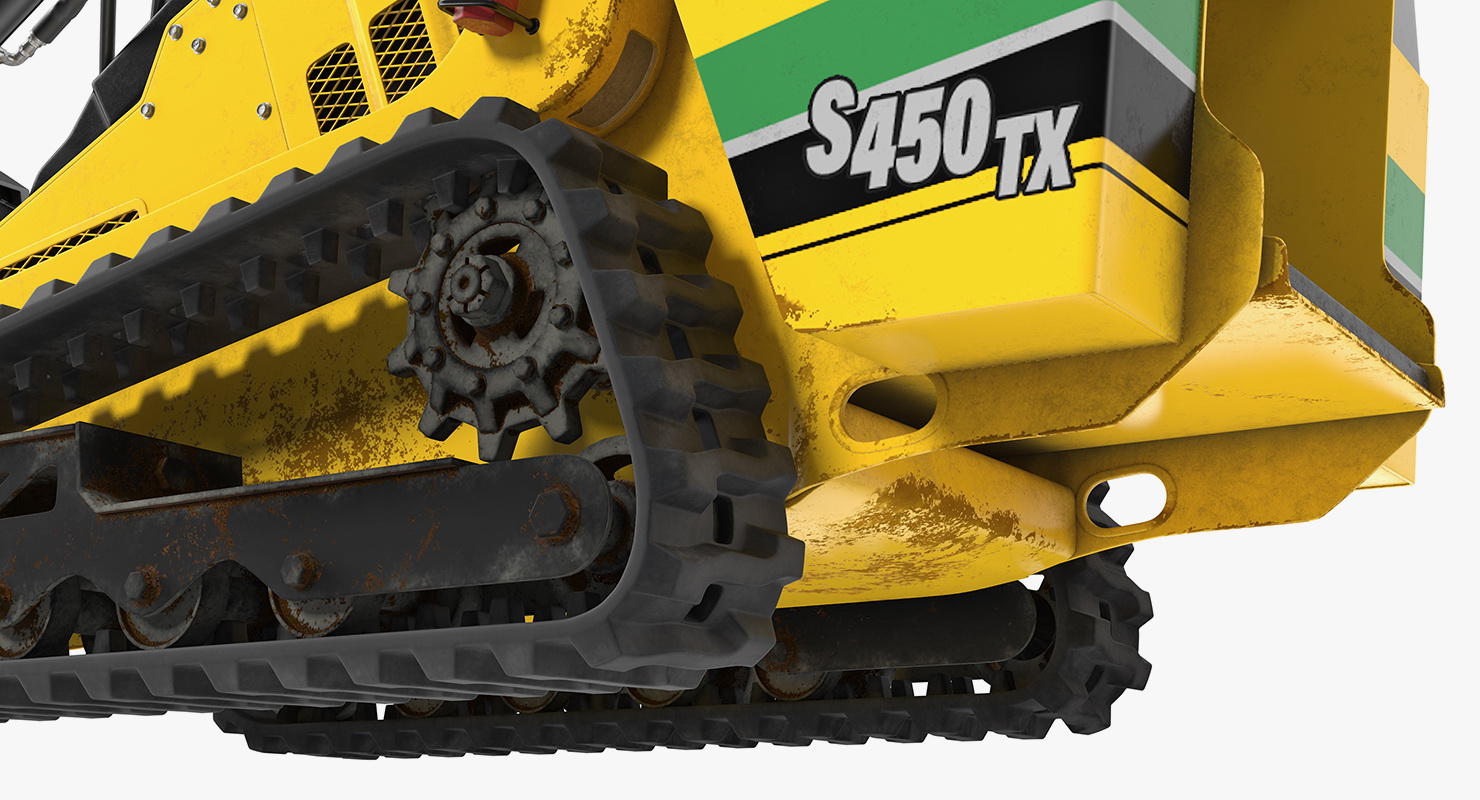 3D Mini Skid Steer Vermeer with Auger Drill Dirty