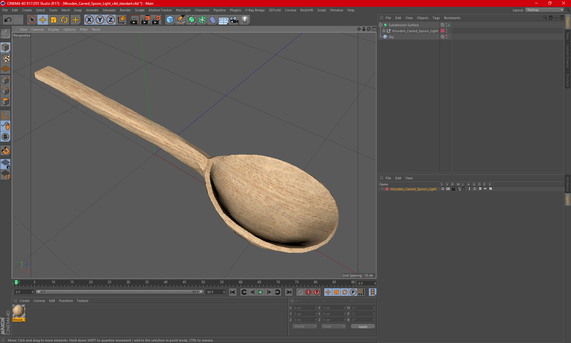 3D model Wooden Carved Spoon Light