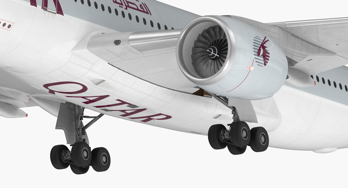 3D Airbus A350 900 Qatar Rigged model
