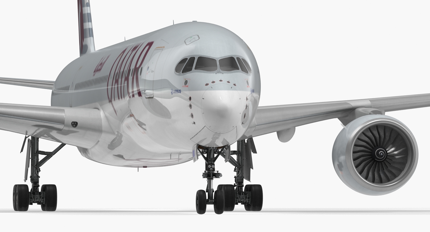 3D Airbus A350 900 Qatar Rigged model