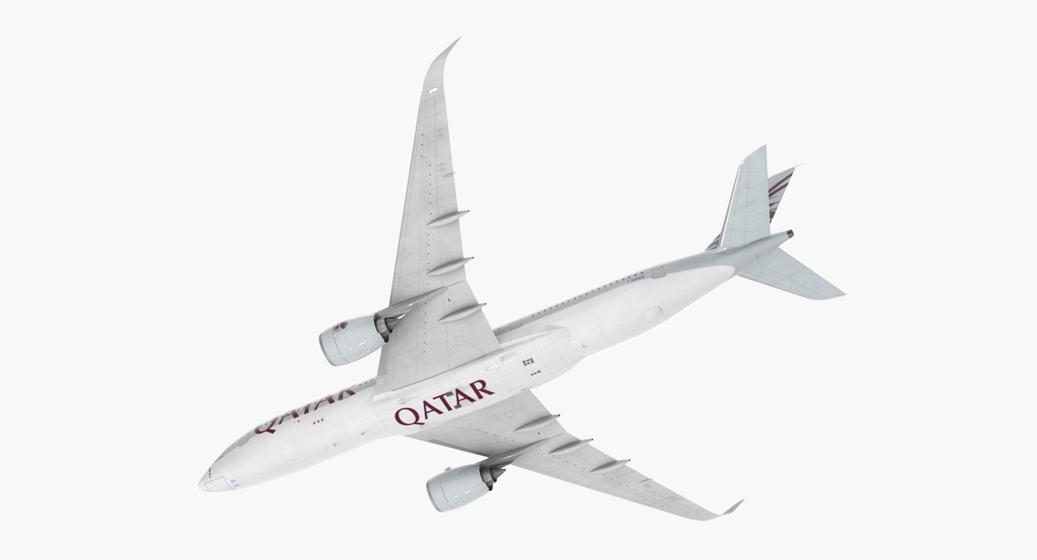 3D Airbus A350 900 Qatar Rigged model
