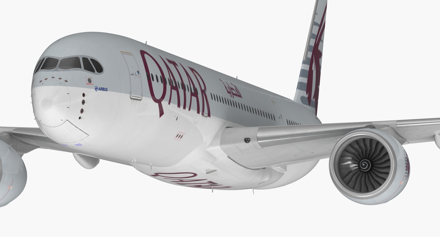 3D Airbus A350 900 Qatar Rigged model