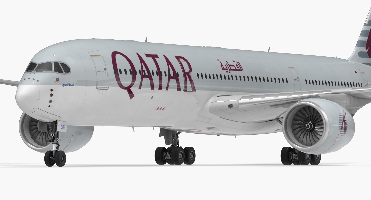 3D Airbus A350 900 Qatar Rigged model