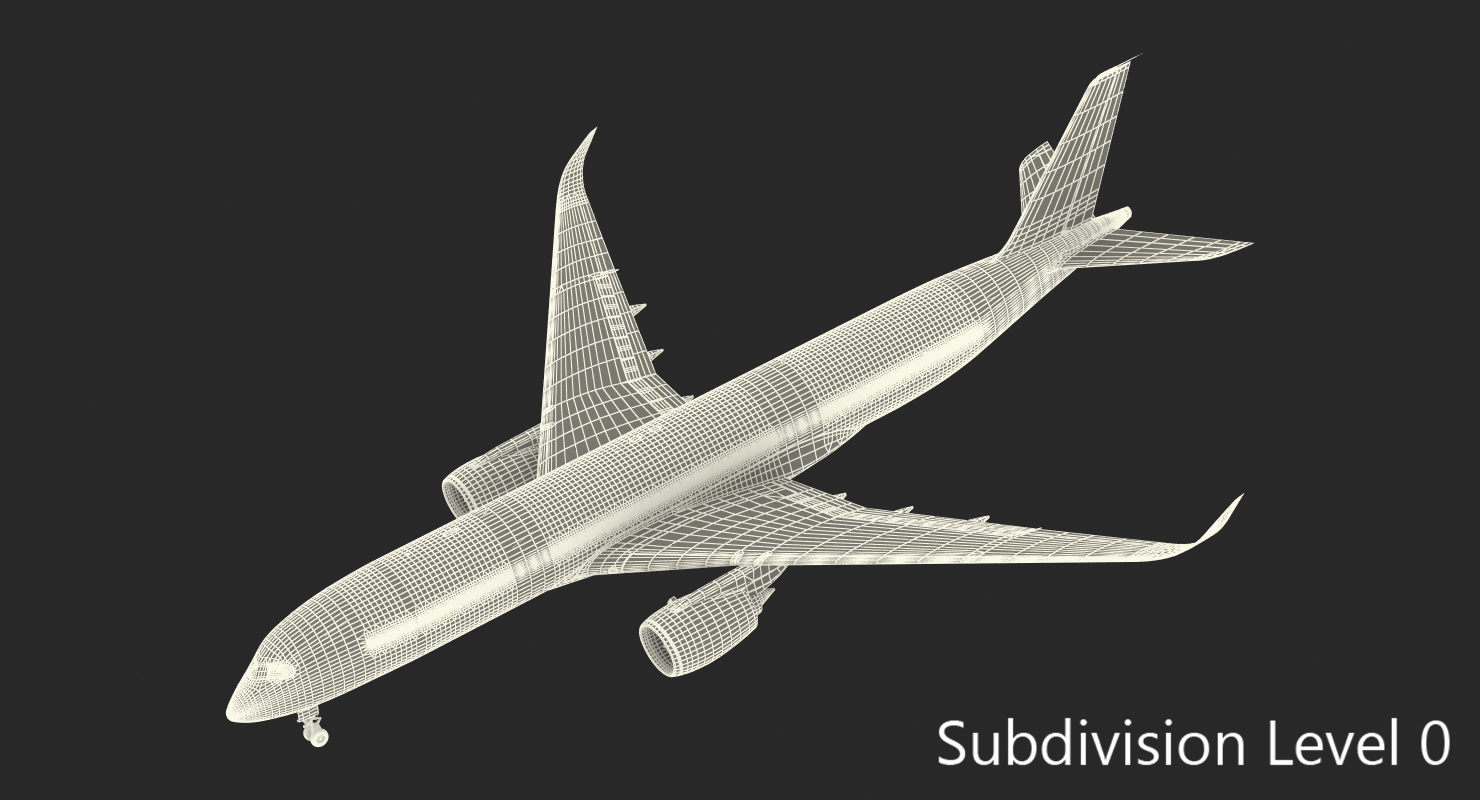 3D Airbus A350 900 Qatar Rigged model