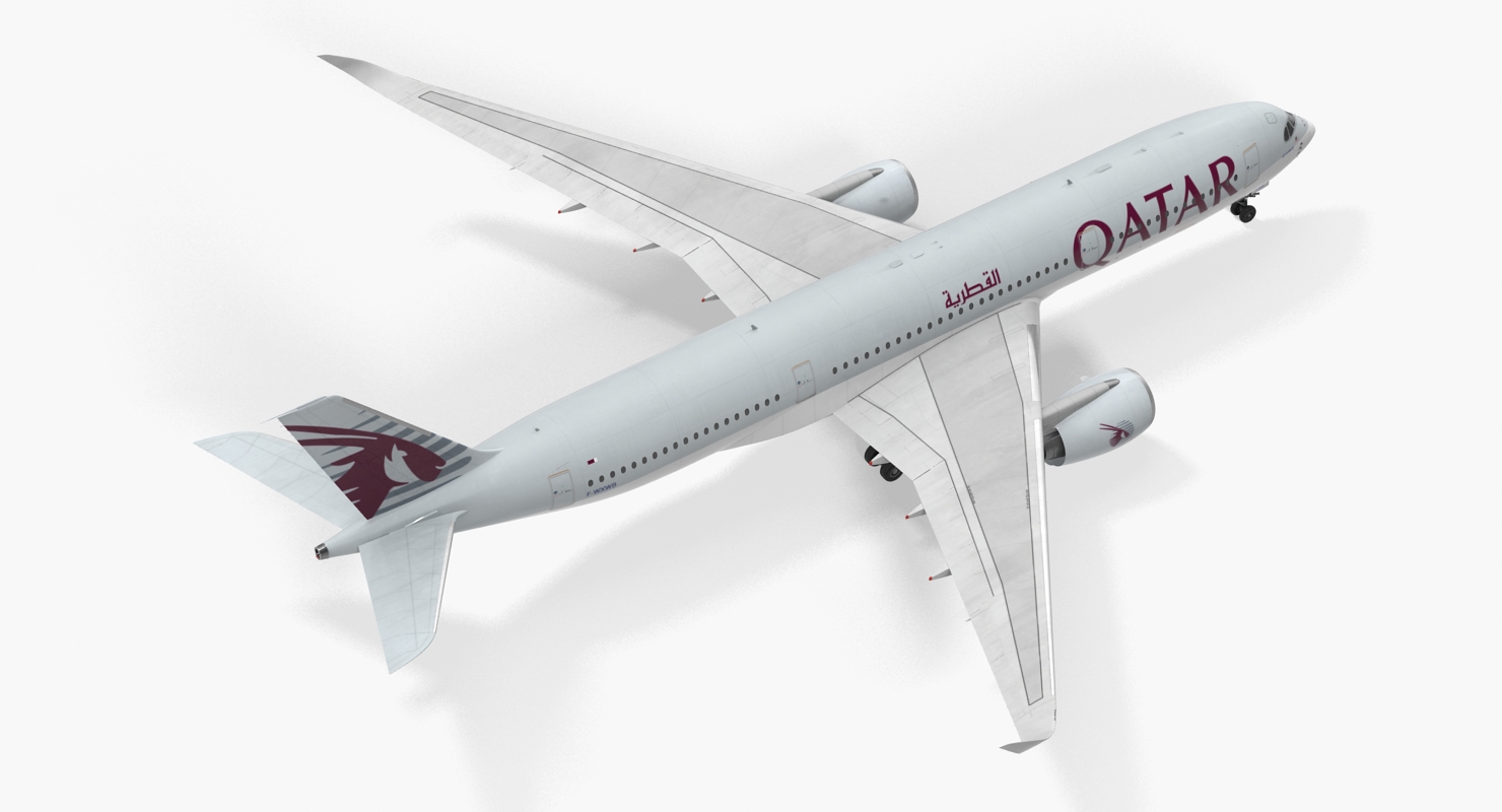 3D Airbus A350 900 Qatar Rigged model