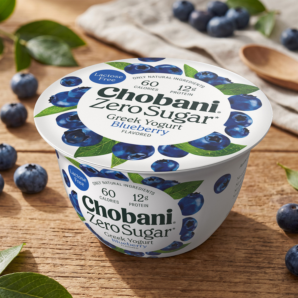 Chobani Zero Sugar Greek Yogurt Cup Sealed Blueberry