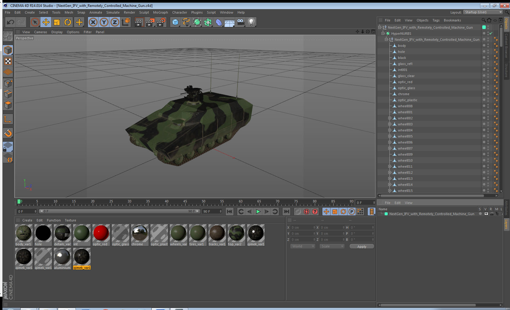 3D NextGen IFV with Remotely Controlled Machine Gun model