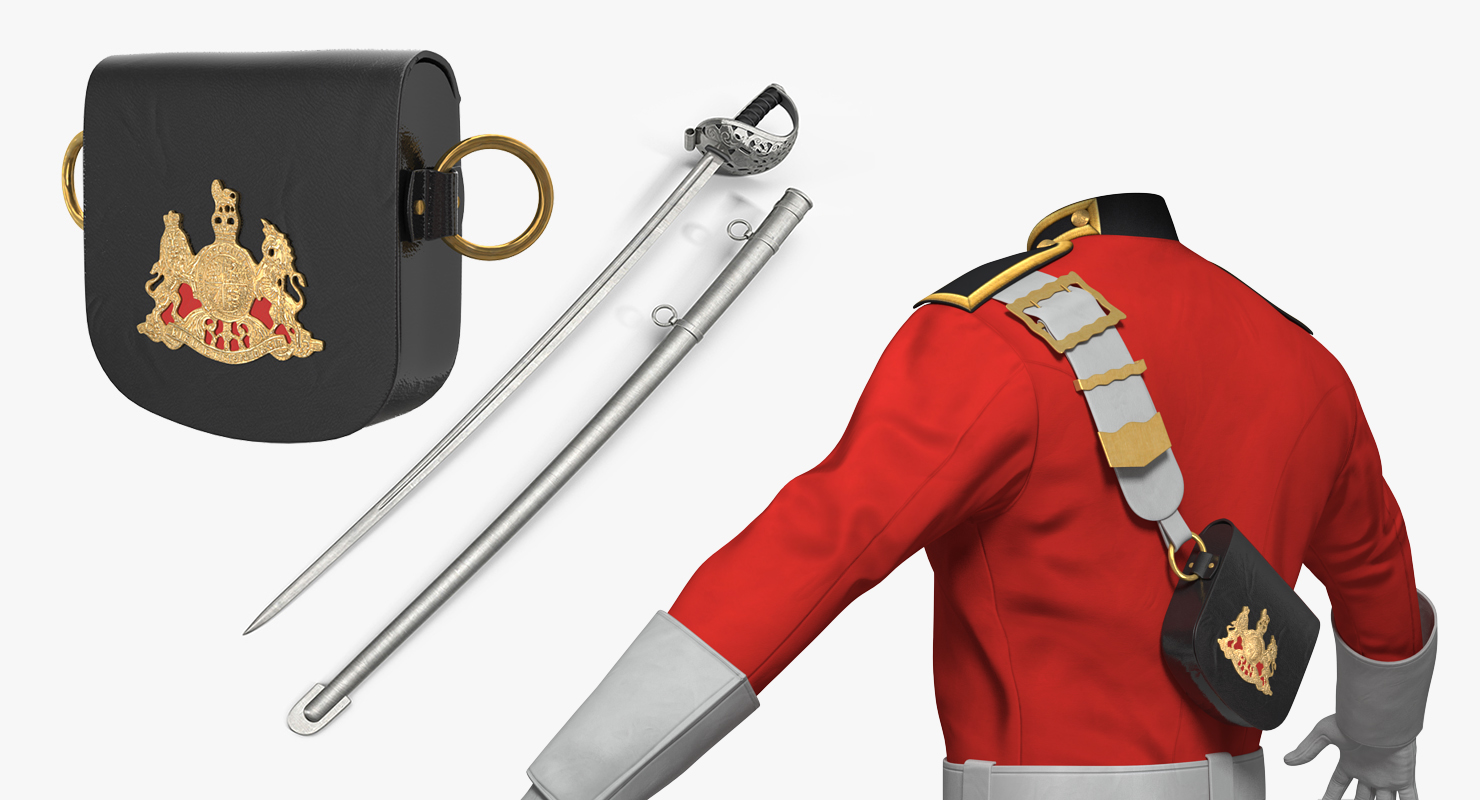 British Cavalry Royal Life Guard Uniform Set 3D model
