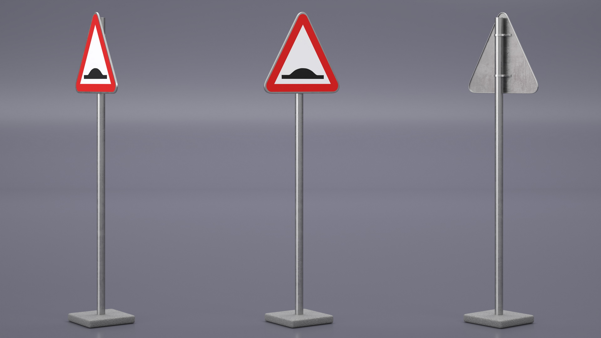 Road Sign Hump 3D model