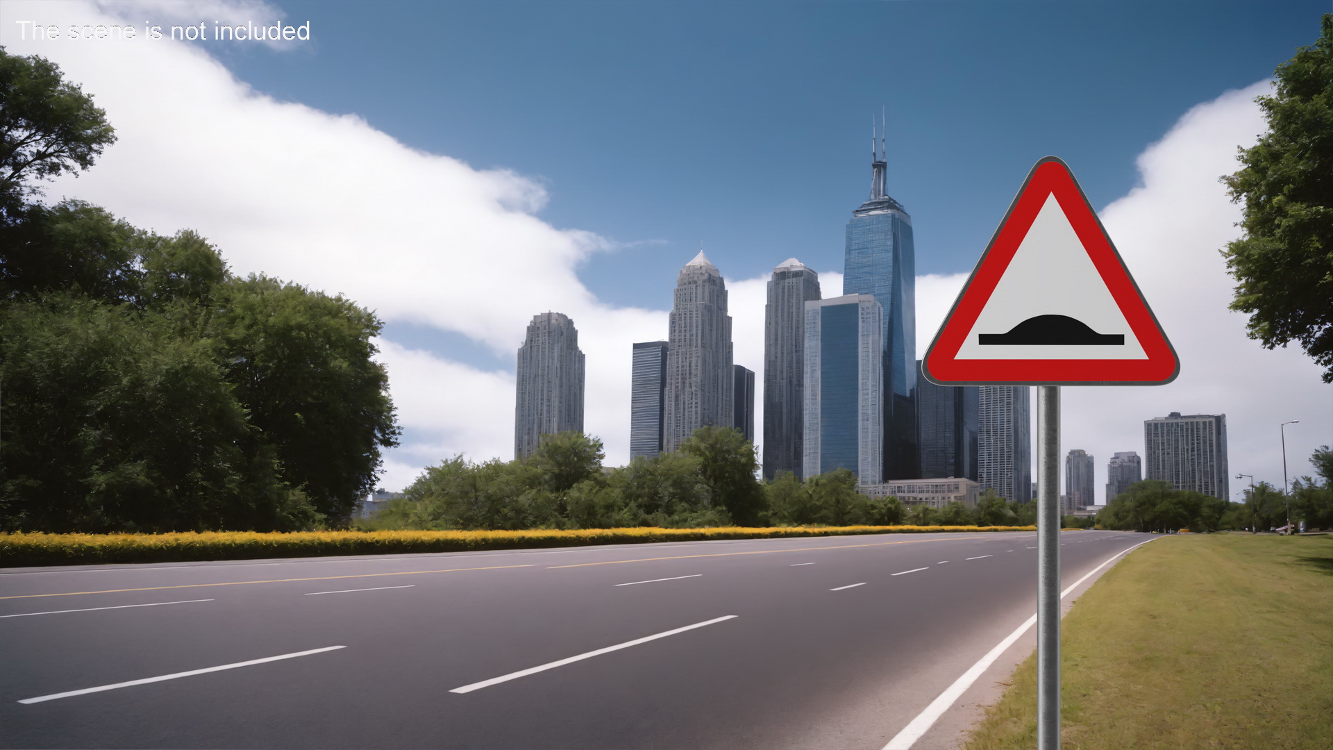 Road Sign Hump 3D model