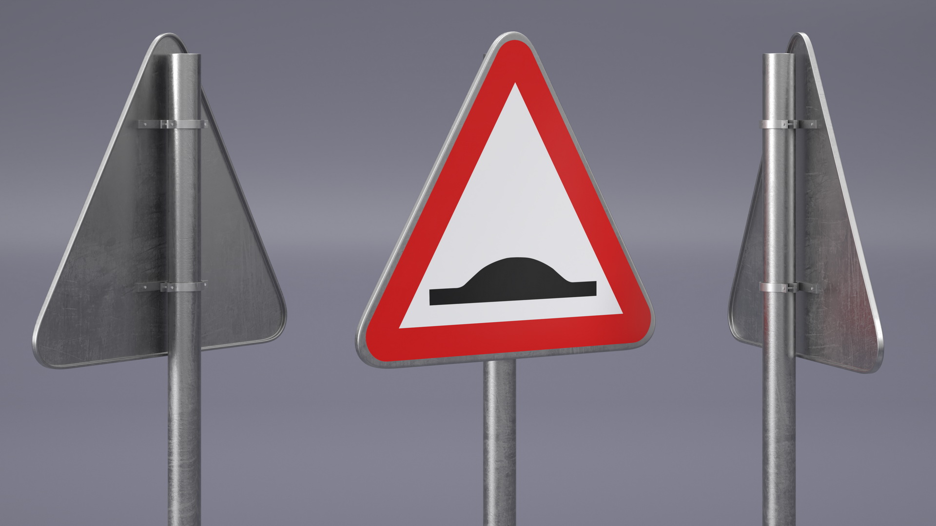 Road Sign Hump 3D model