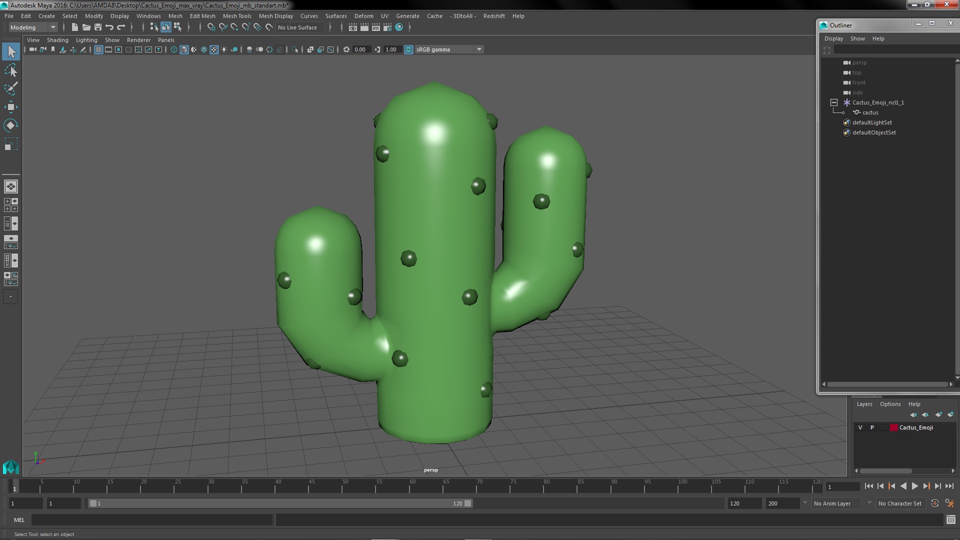 Cactus Emoji 3D