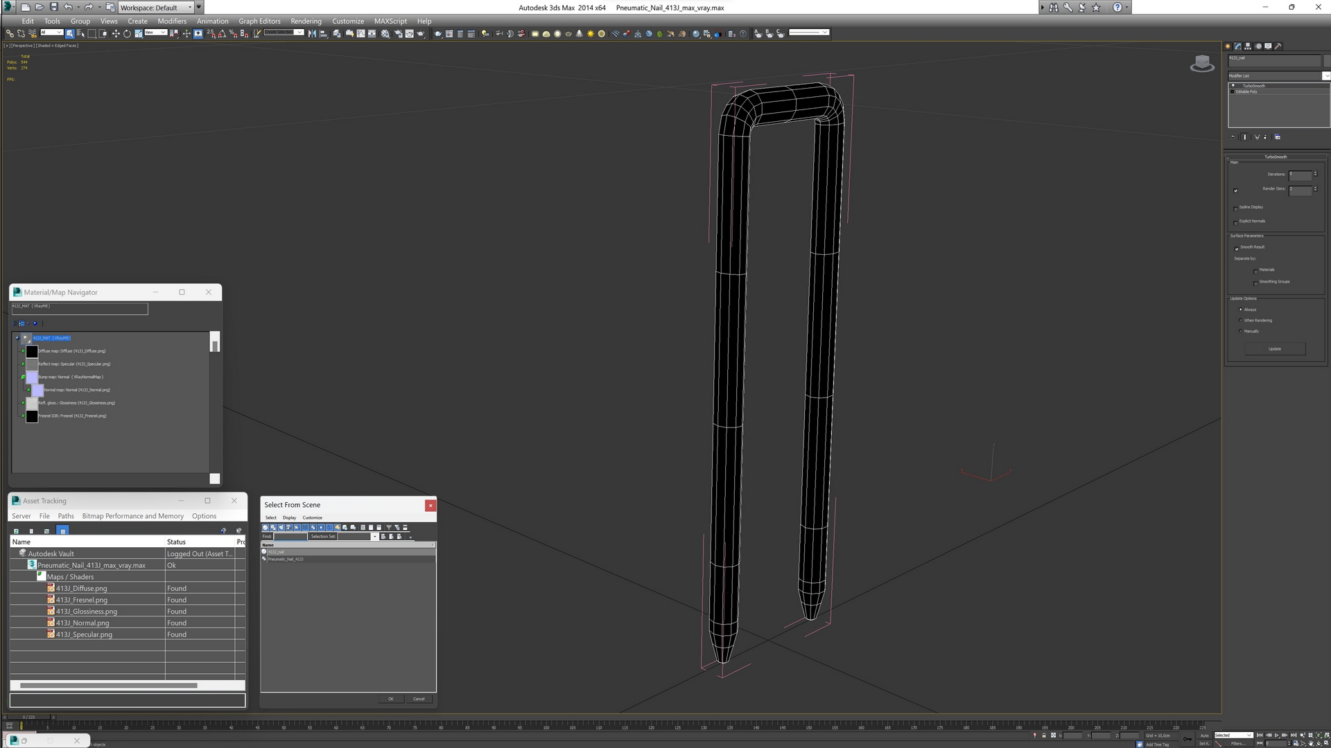 Pneumatic Nail 413J 3D model