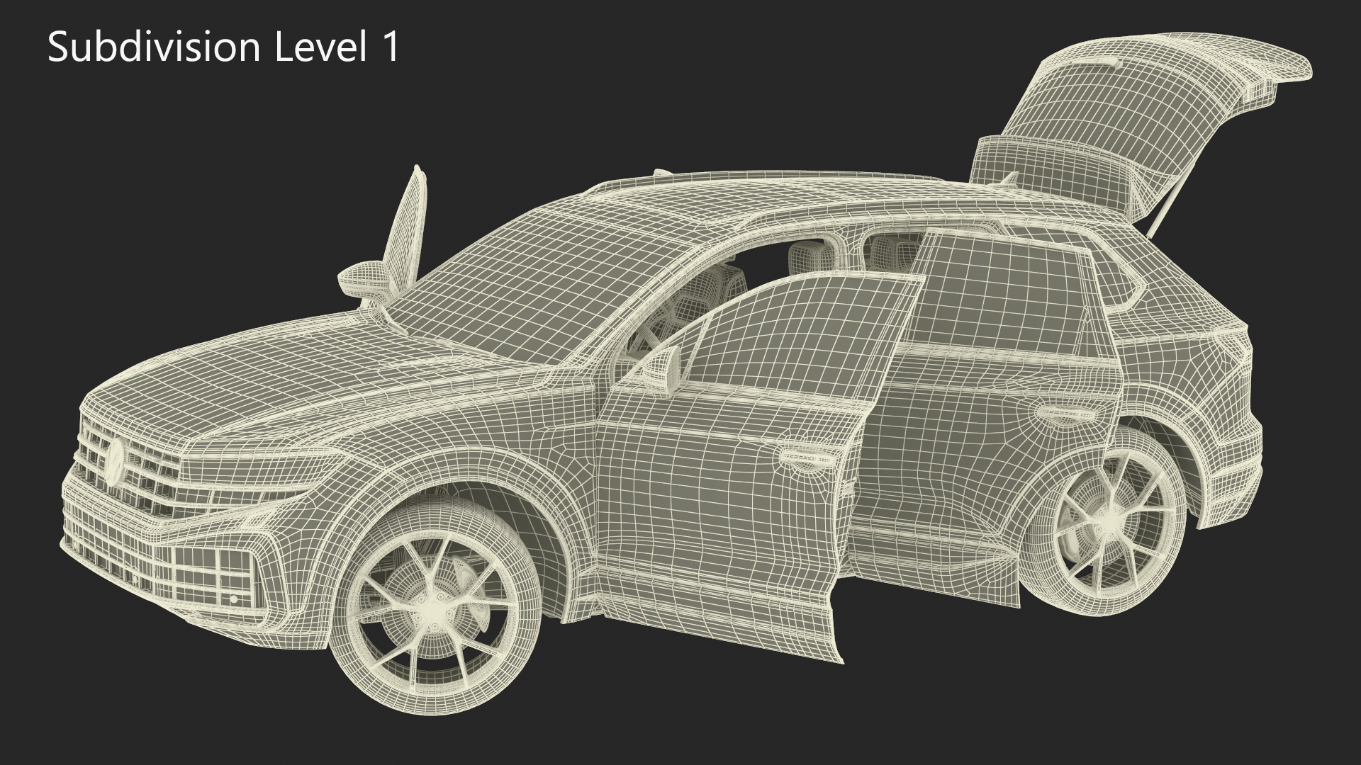 Volkswagen Touareg 2024 QR Rigged for Maya 3D