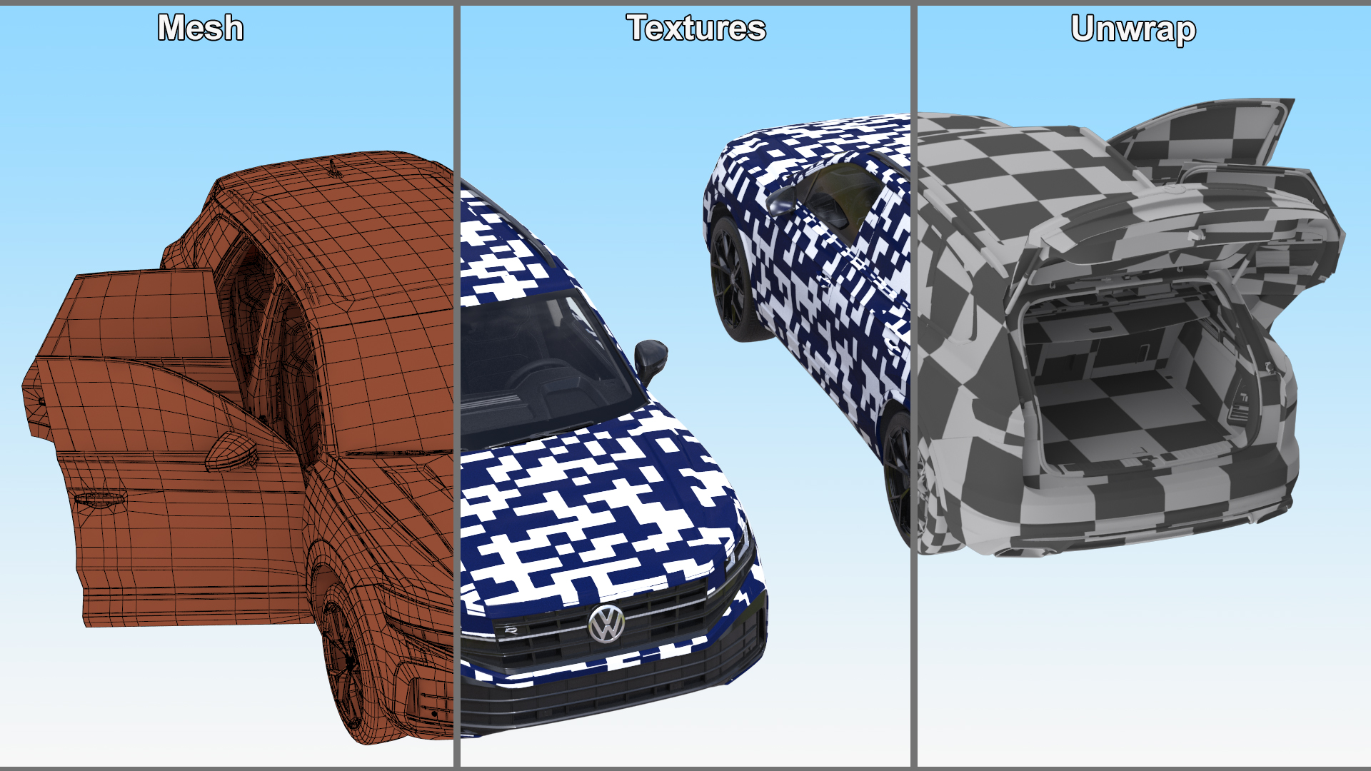 Volkswagen Touareg 2024 QR Rigged for Maya 3D