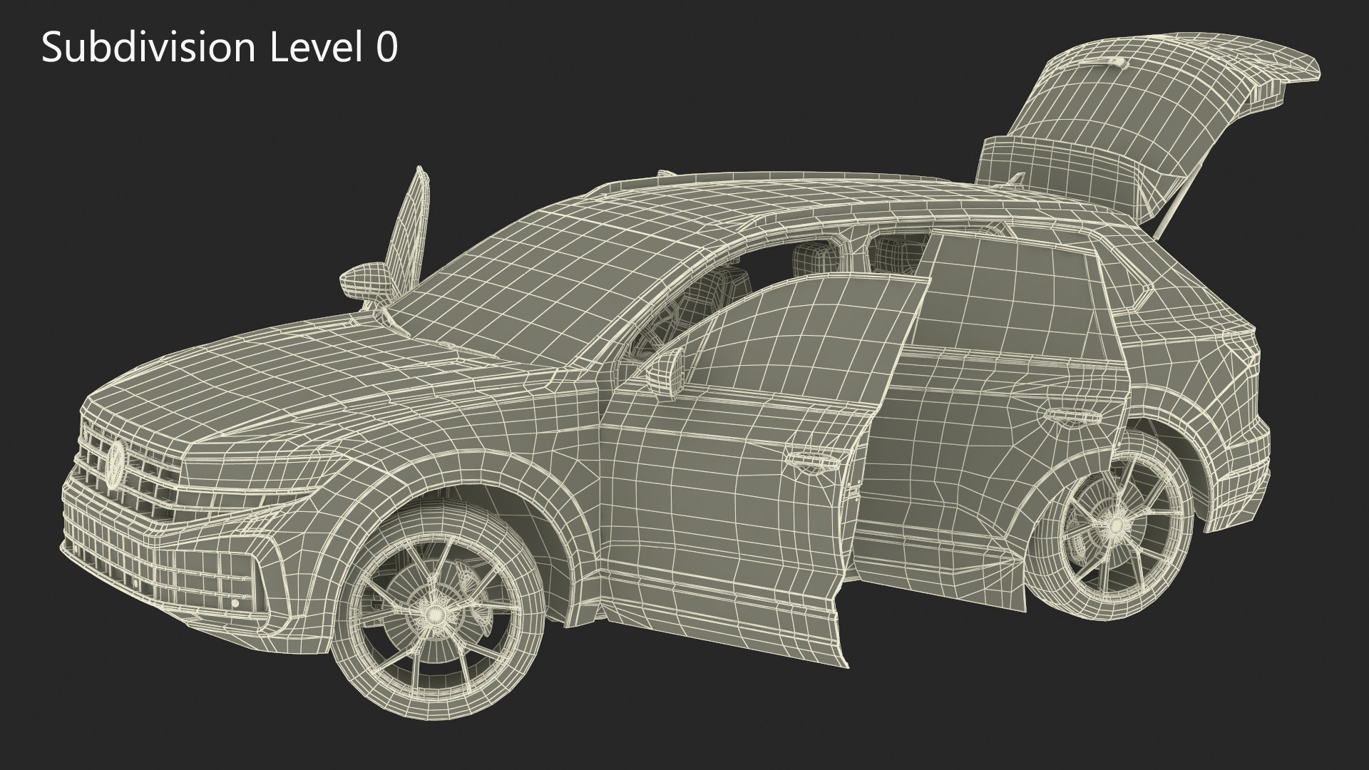 Volkswagen Touareg 2024 QR Rigged for Maya 3D