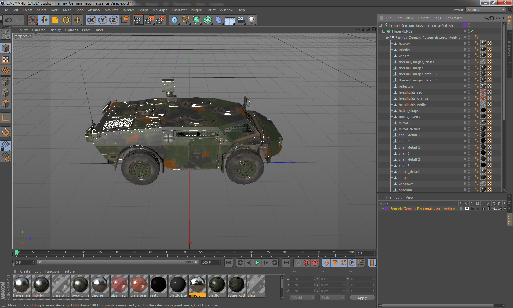 3D Fennek German Reconnaissance Vehicle