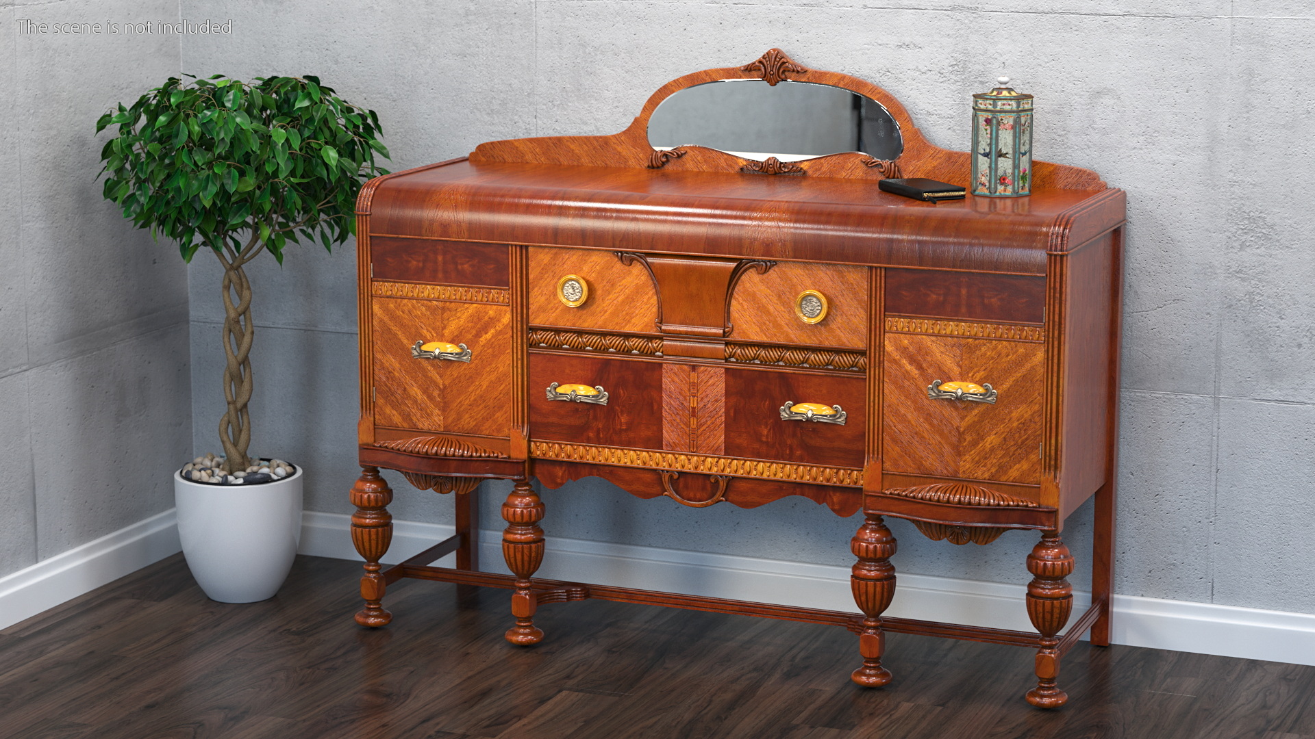 3D Waterfall  Vintage Sideboard model