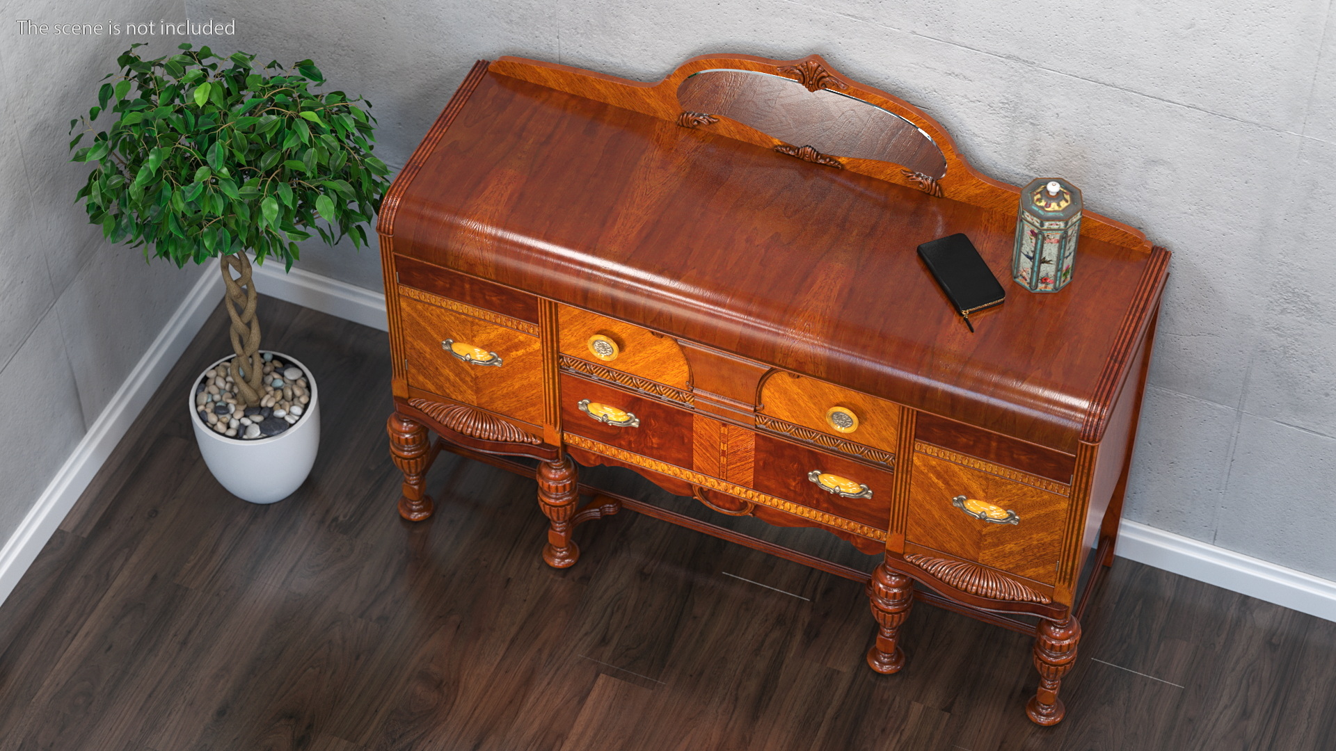 3D Waterfall  Vintage Sideboard model
