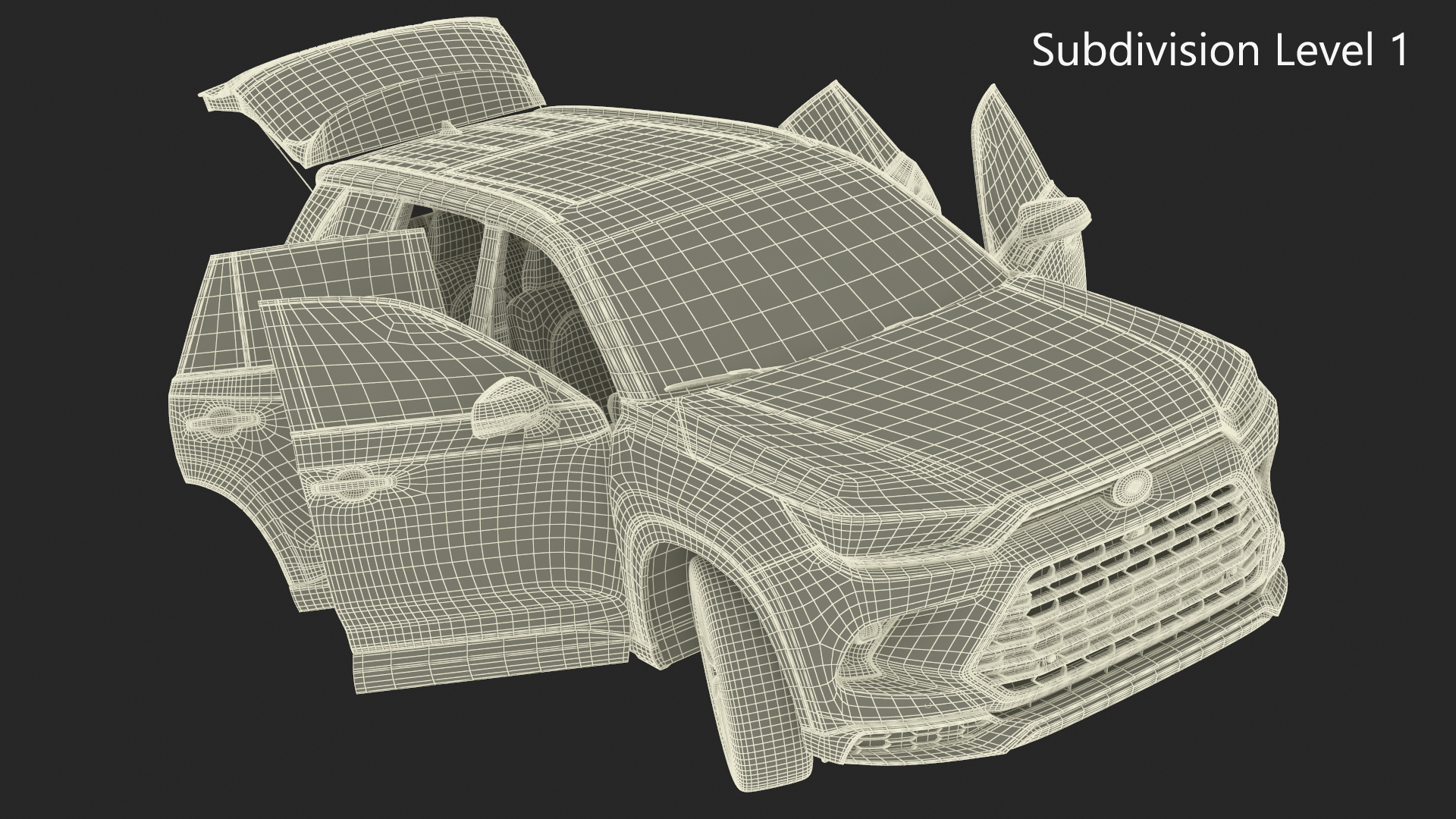 Toyota Grand Highlander 2024 Red Rigged 3D model