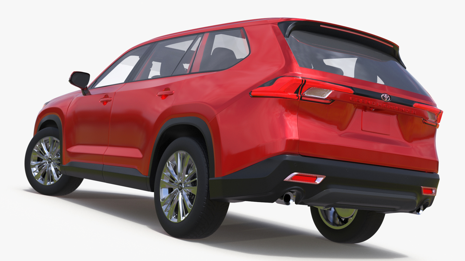 Toyota Grand Highlander 2024 Red Rigged 3D model