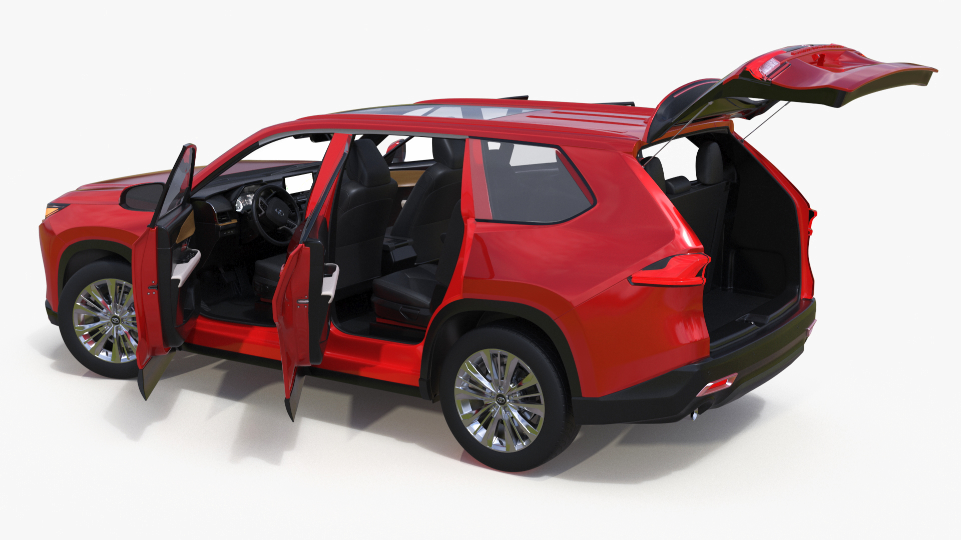 Toyota Grand Highlander 2024 Red Rigged 3D model