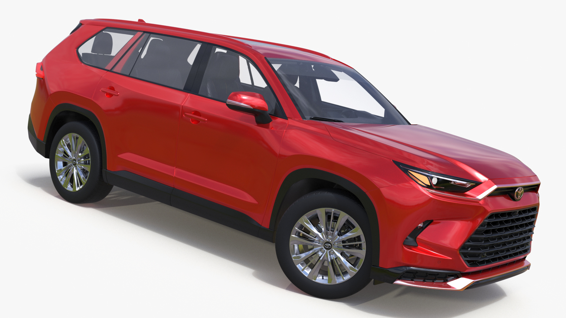 Toyota Grand Highlander 2024 Red Rigged 3D model