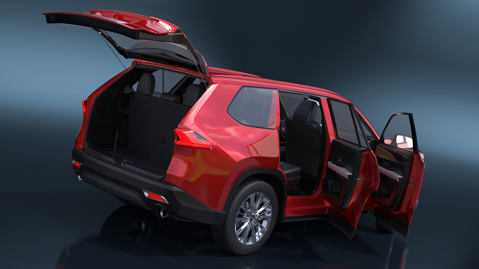 Toyota Grand Highlander 2024 Red Rigged 3D model