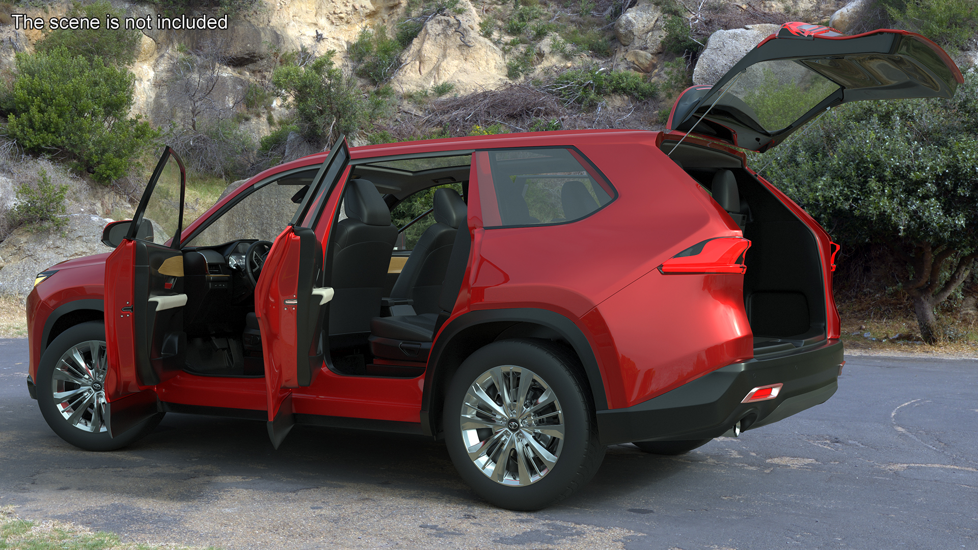 Toyota Grand Highlander 2024 Red Rigged 3D model