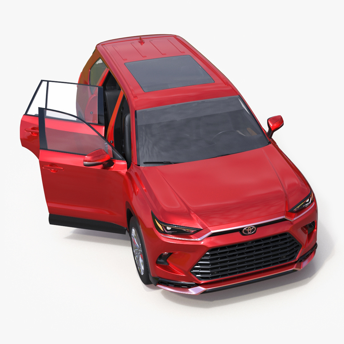 Toyota Grand Highlander 2024 Red Rigged 3D model