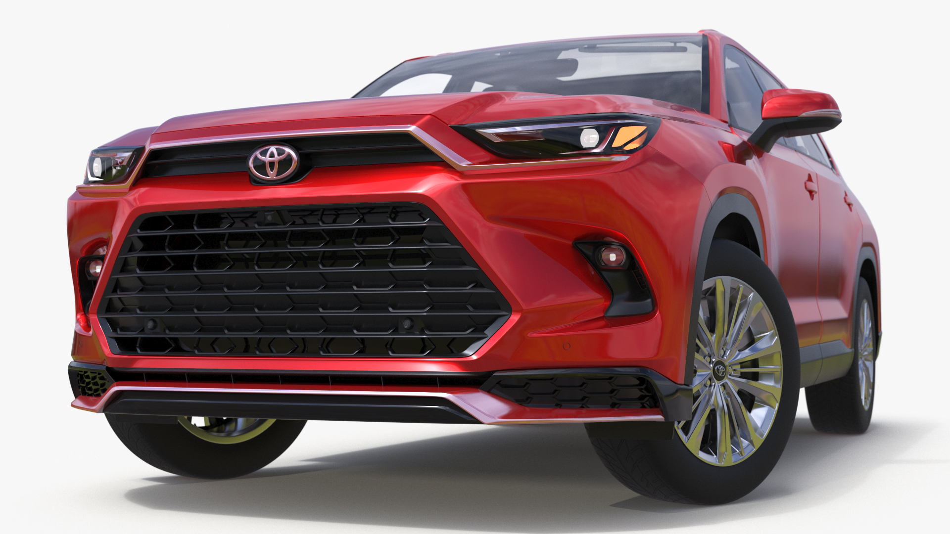 Toyota Grand Highlander 2024 Red Rigged 3D model