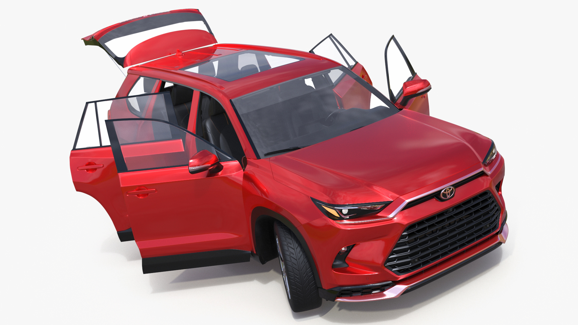 Toyota Grand Highlander 2024 Red Rigged 3D model