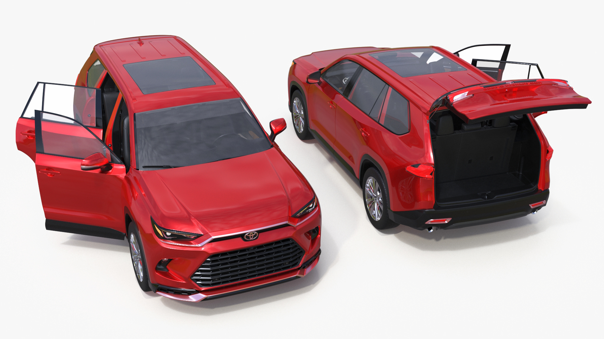 Toyota Grand Highlander 2024 Red Rigged 3D model