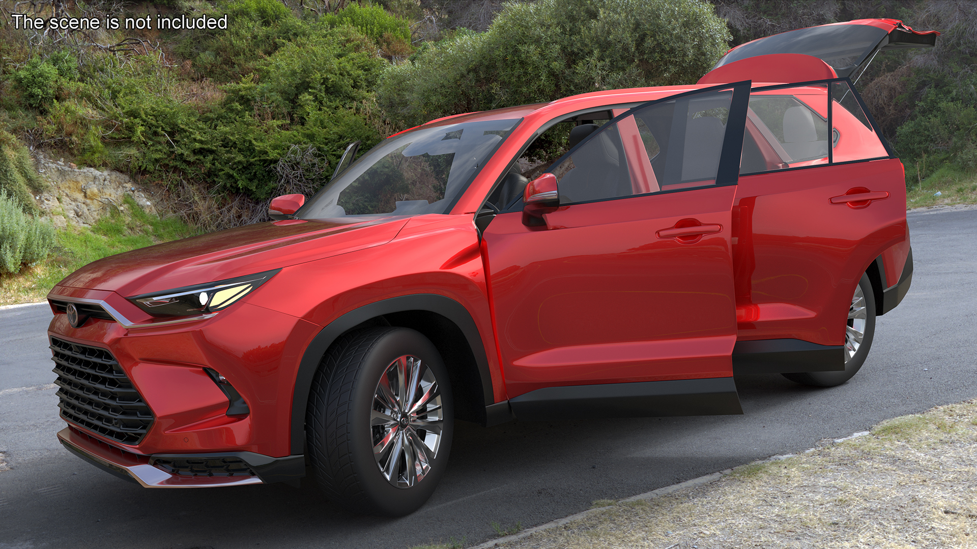 Toyota Grand Highlander 2024 Red Rigged 3D model