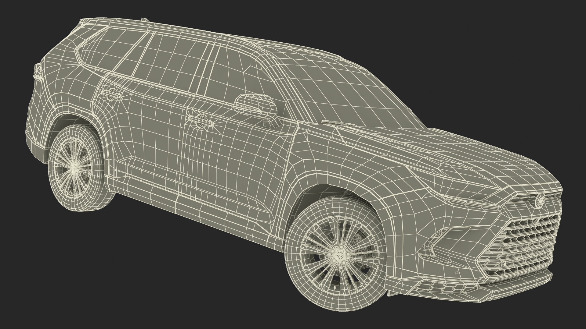 Toyota Grand Highlander 2024 Red Rigged 3D model