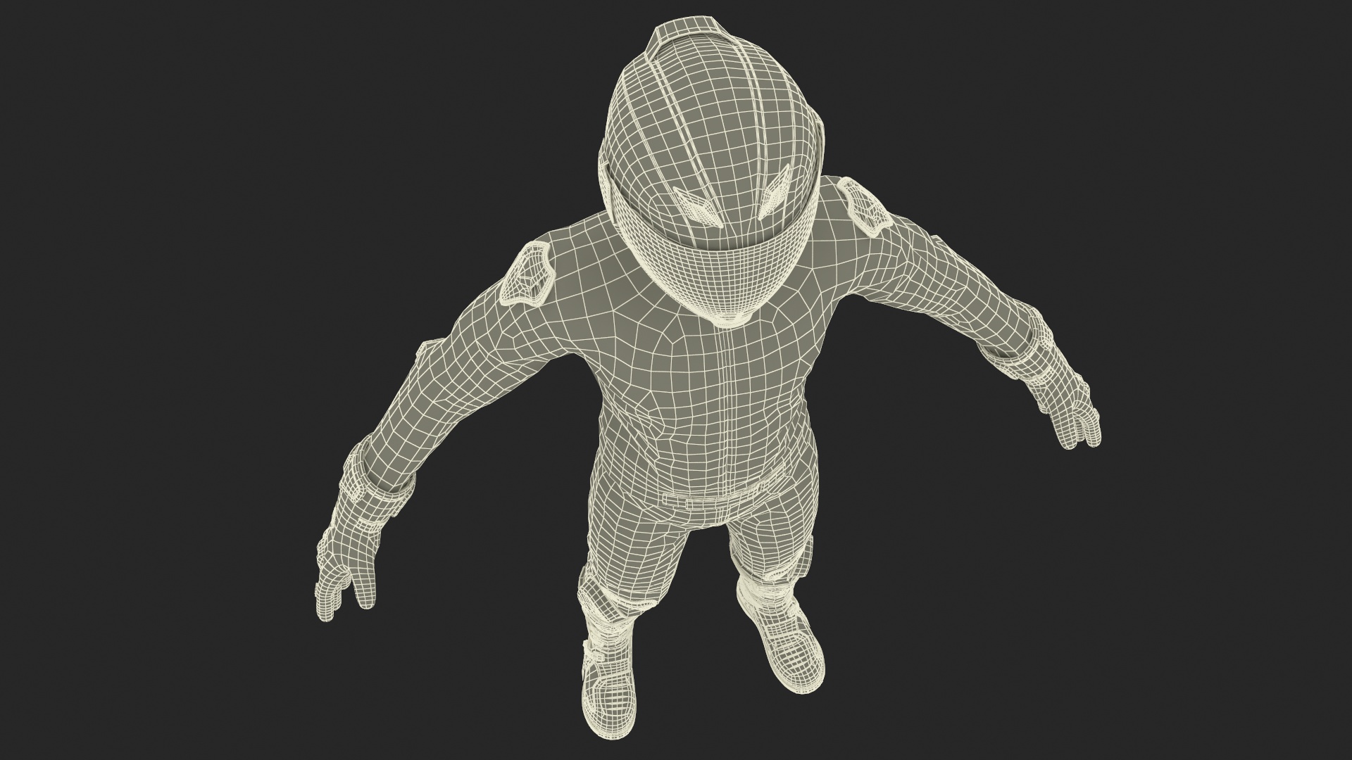 3D model Sport Bike Rider Wearing Honda Race Suit