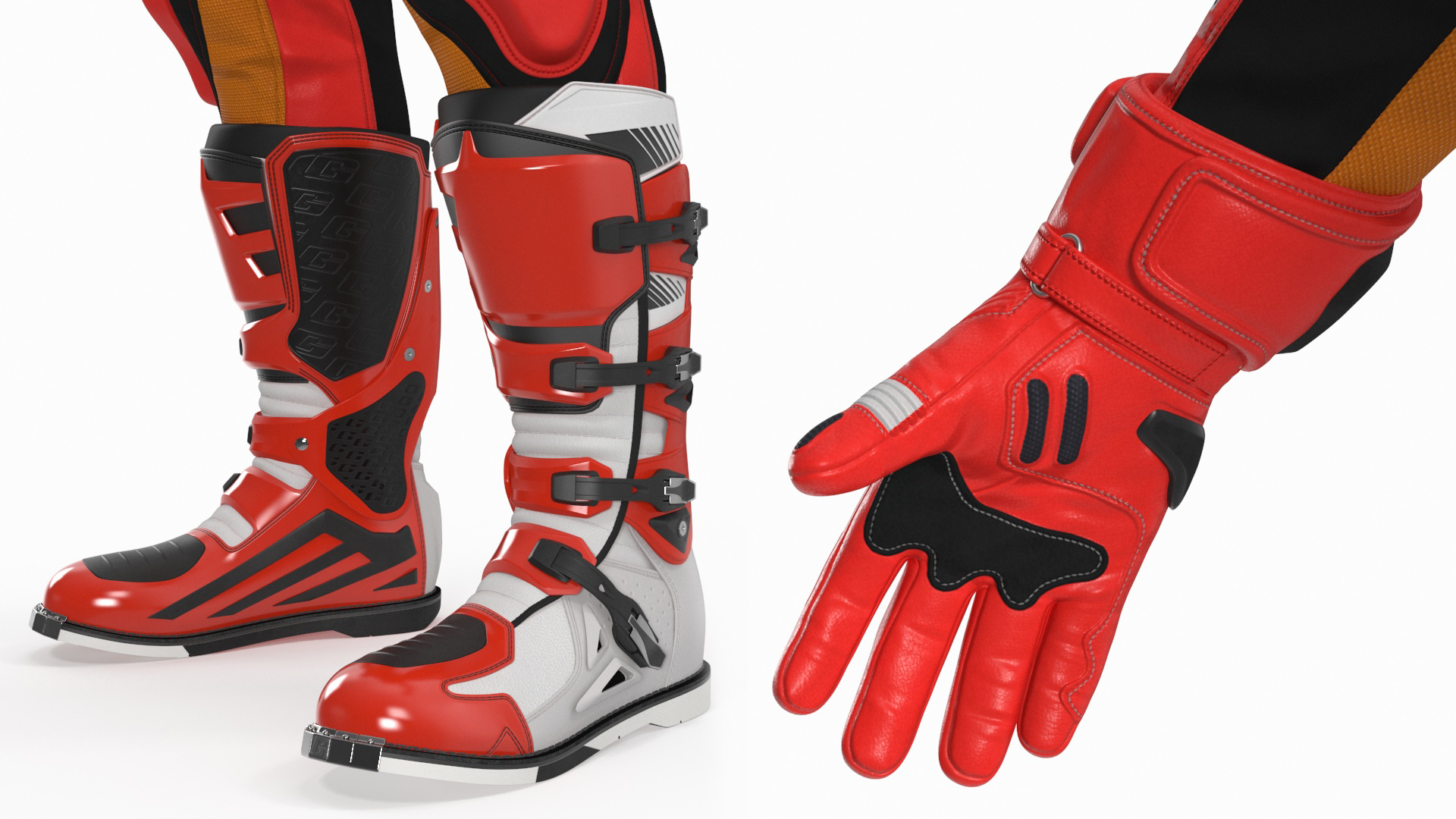 3D model Sport Bike Rider Wearing Honda Race Suit