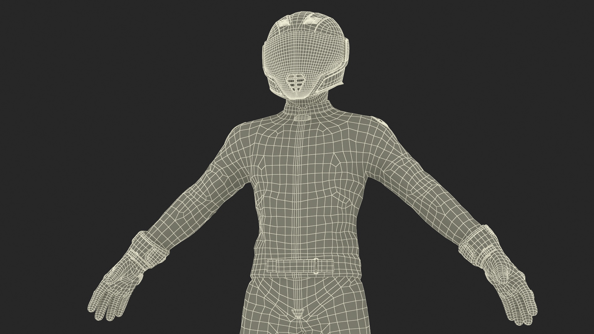3D model Sport Bike Rider Wearing Honda Race Suit