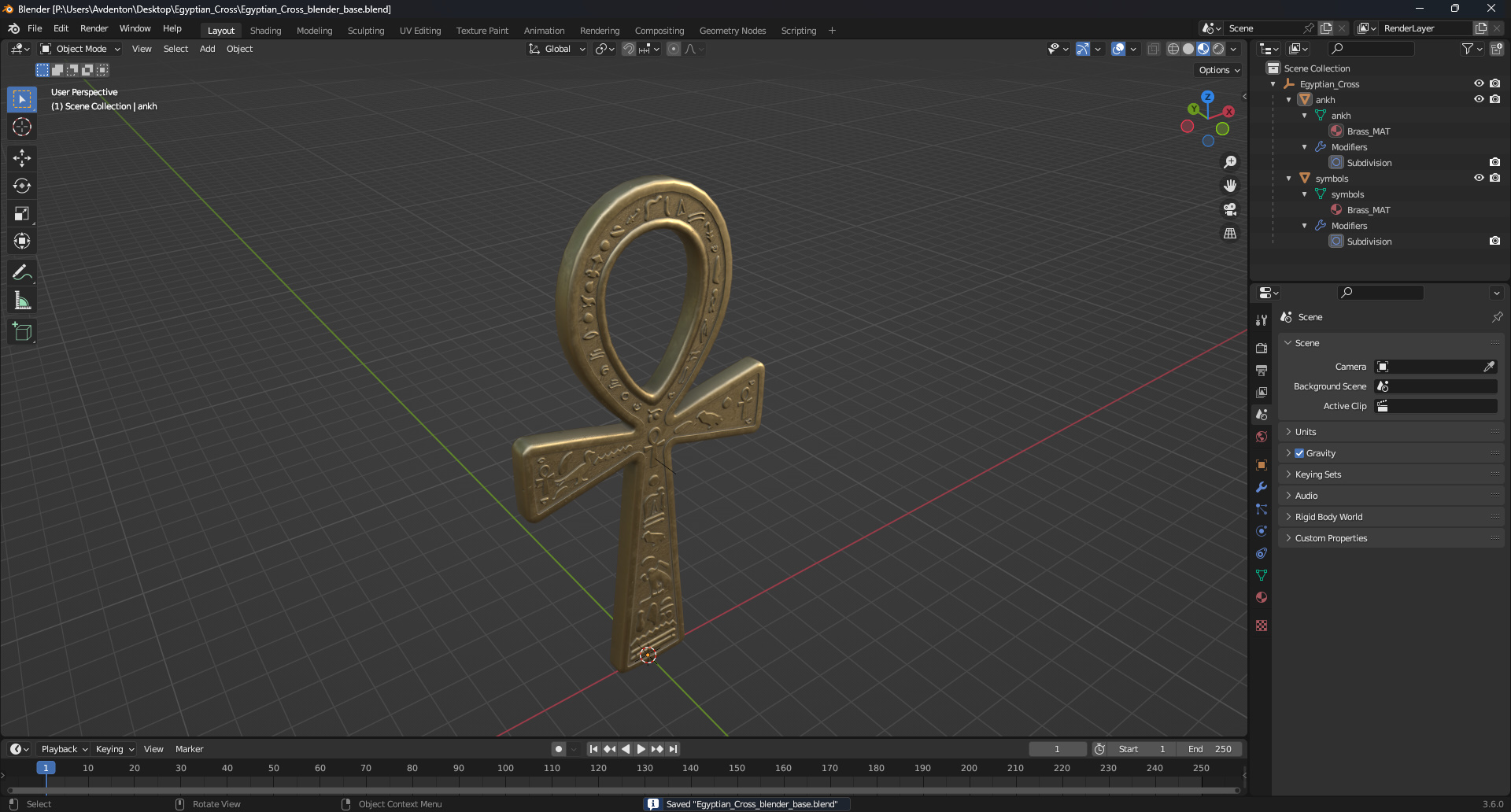 Egyptian Cross 3D model