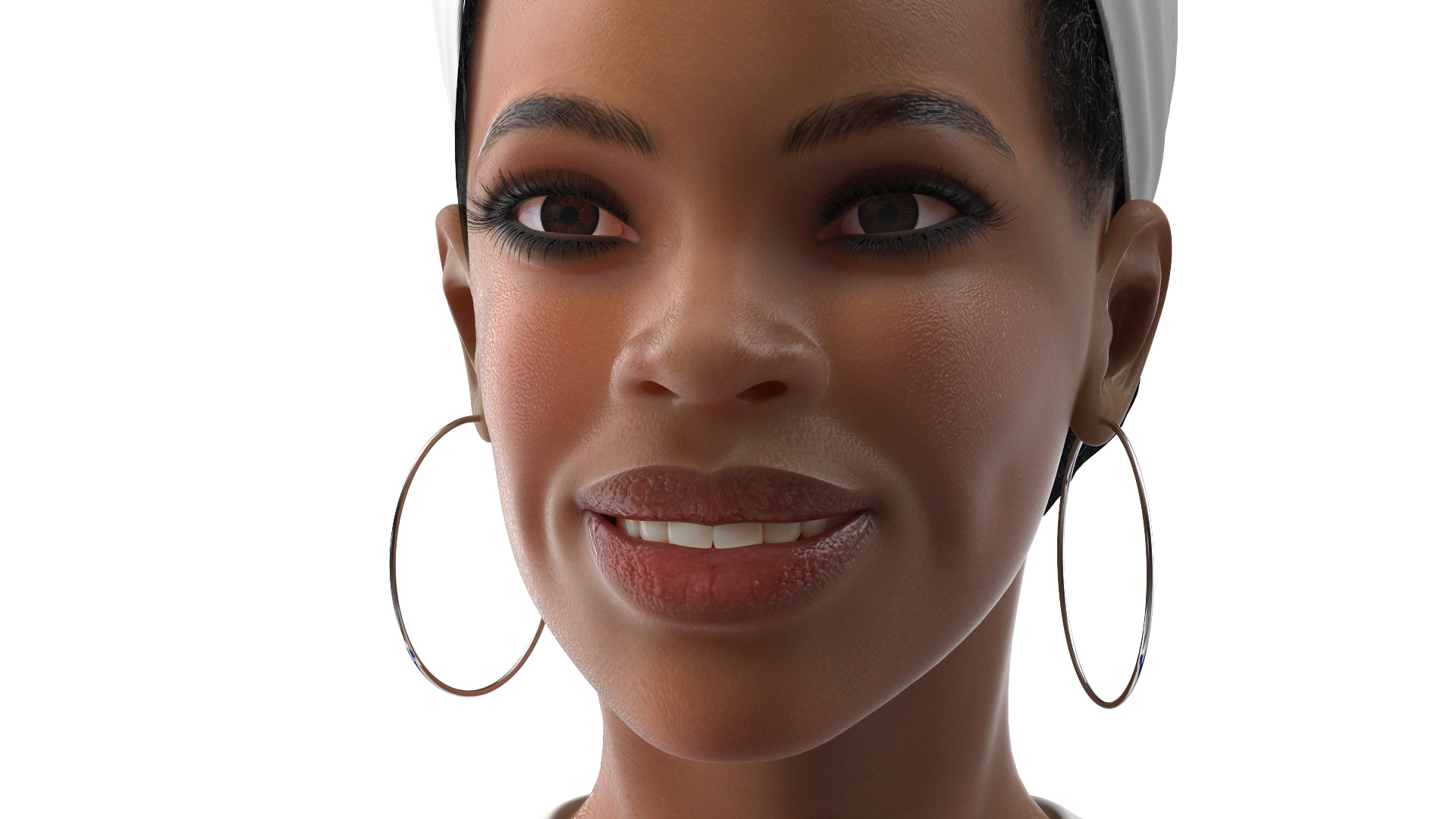 Light Skin Black Maid with Handheld Vacuum Cleaner Rigged 3D