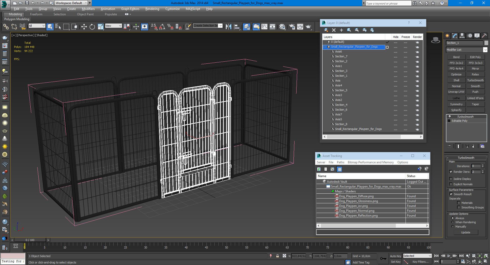 Small Rectangular Playpen for Dogs 3D model
