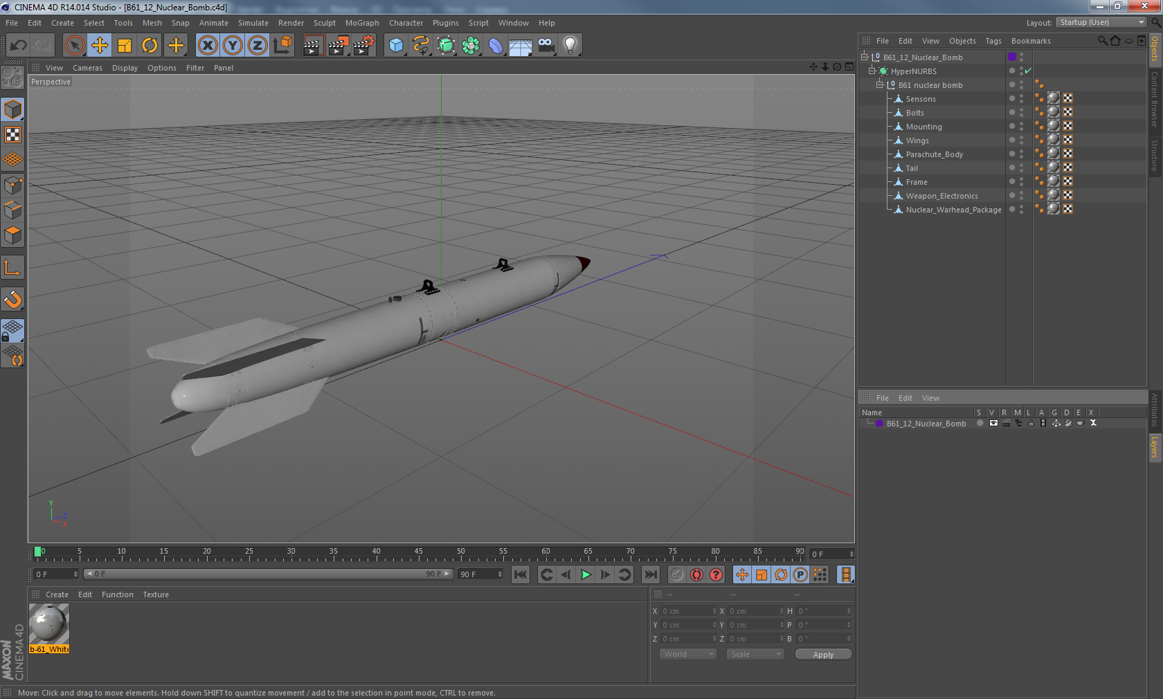 B61 12 Nuclear Bomb 3D model